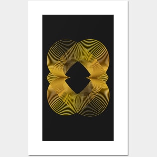 Gold Geometric  linear modern Posters and Art